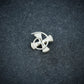 Pin Wheel Blue Silver Nose Pin