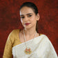 Peacock Pearl Gold Plated Silver Kundan Necklace