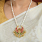 Peacock Pearl Gold Plated Silver Kundan Necklace