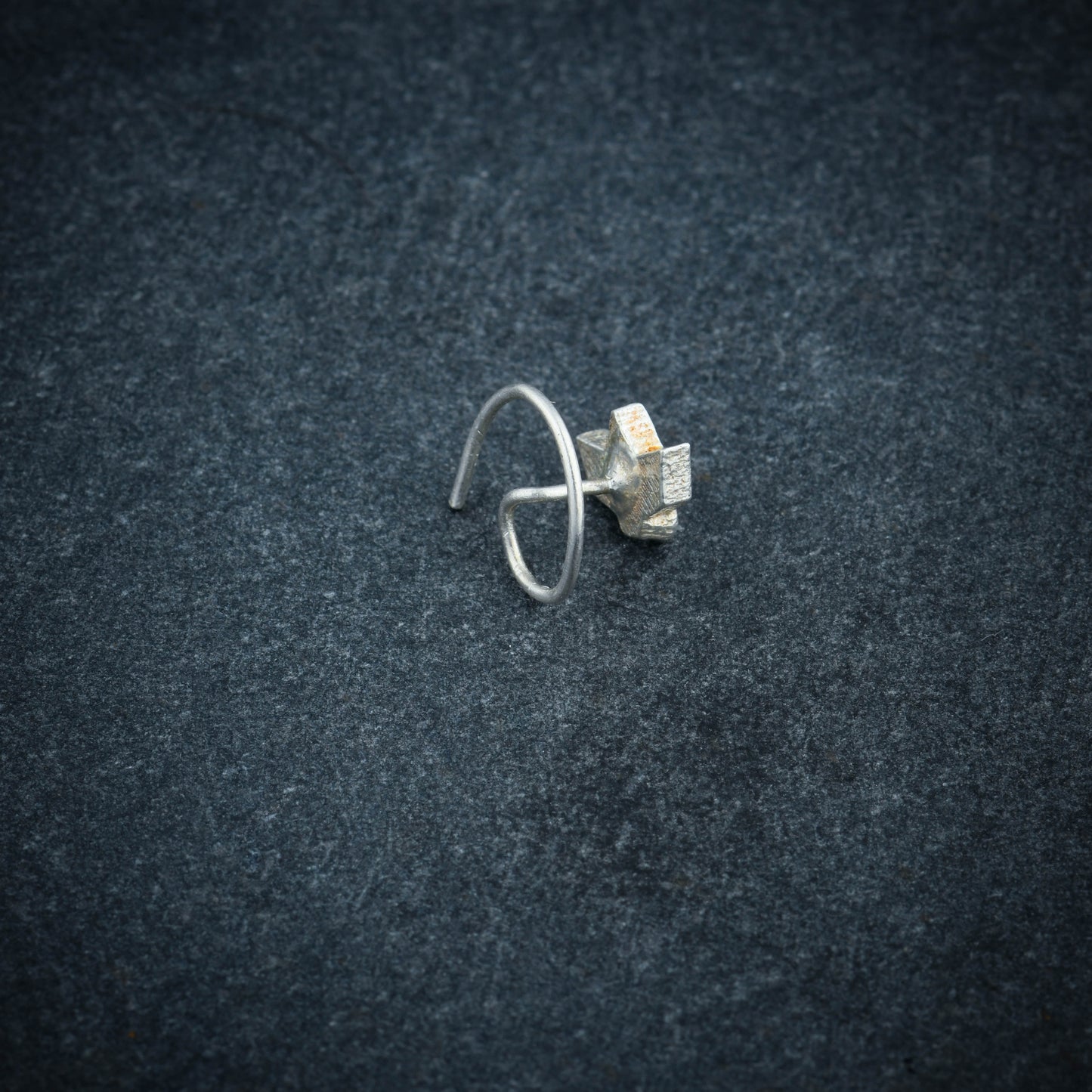Naazuk Enamel Silver Nose Pin