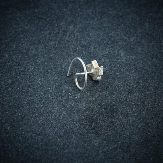 Naazuk Enamel Silver Nose Pin