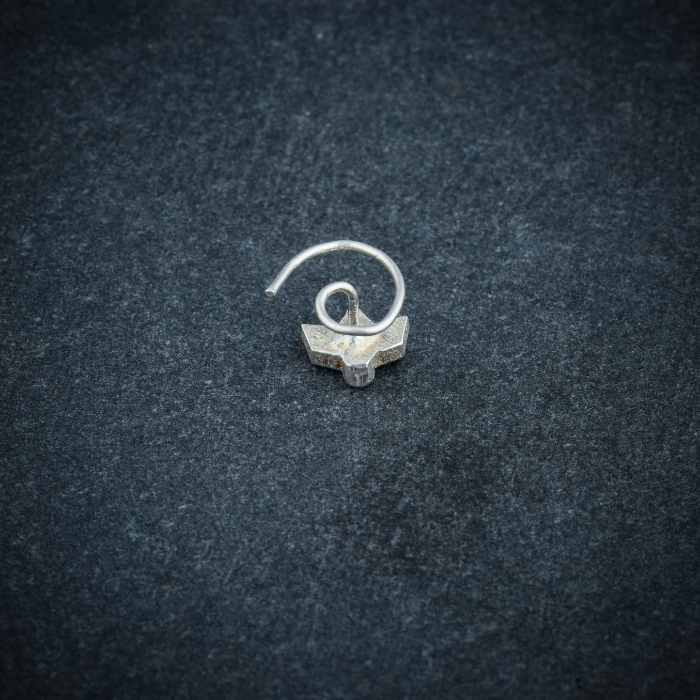 Naazuk Enamel Silver Nose Pin