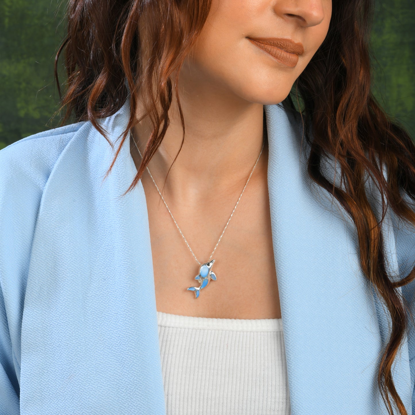 Blue Dolphin MOP Silver Pendant