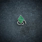 Green Diamond Shaped Silver Nose Pin