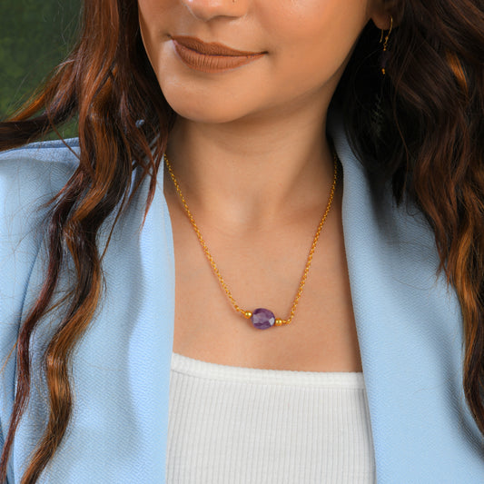 Minimal Faceted Amethyst Set