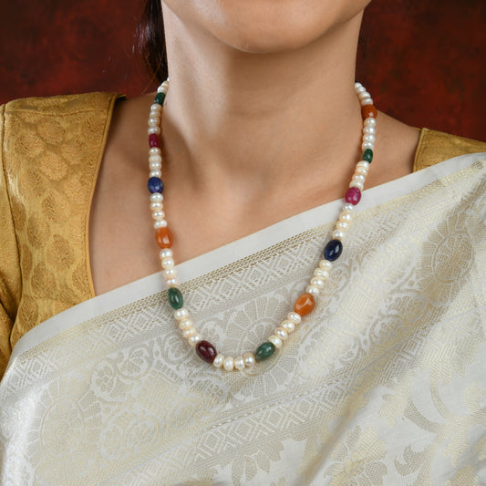 Freshwater Pearl  Multi Stone Necklace