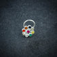 Nav Ratna Wire Type Silver Nose Pin