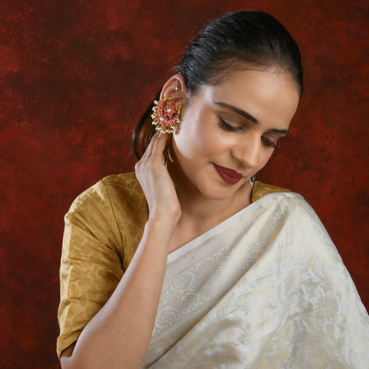 Kundan Chaand Baali Studs