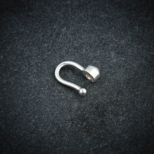 Peach Pearl Silver Clip On Nose( Non Piercing )