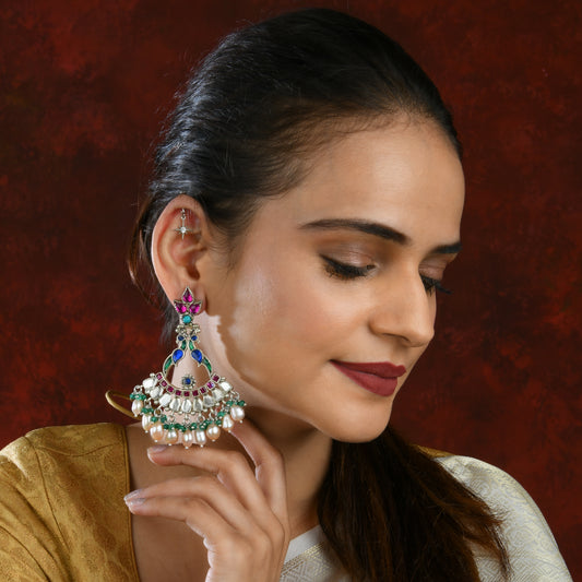 Majestic Silver Festive Earrings