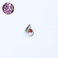 Leaf Rosebud Silver Nose Pin