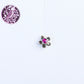 Mogra Pink Silver Nose Pin
