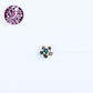 Mogra Green Silver Nose Pin