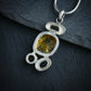 Uncut Citrine Silver Pendant