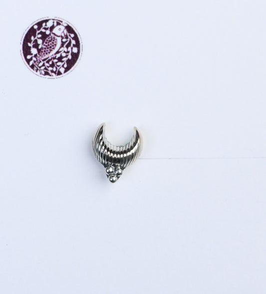 Crescent  Silver Nose Pin