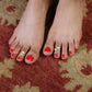 Yellow Leaf Silver Toe Rings