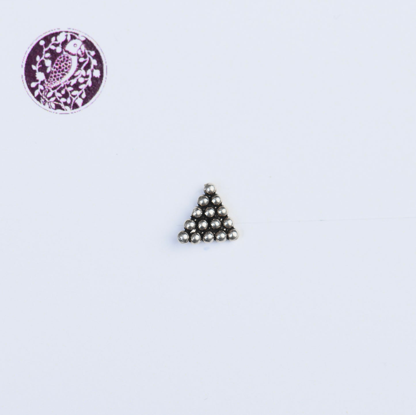 Trikone Silver Nose Pin
