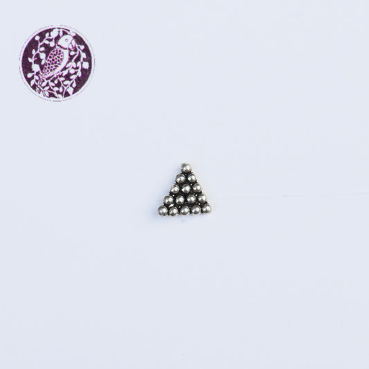 Trikone Silver Nose Pin