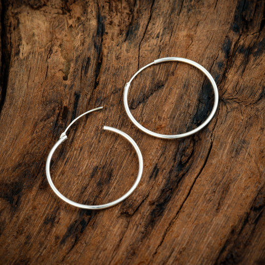 Silver Hoop Earrings( Diameter 30mm)