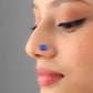 Blue Peacock Silver Nose Pin