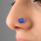 Blue Peacock Silver Nose Pin