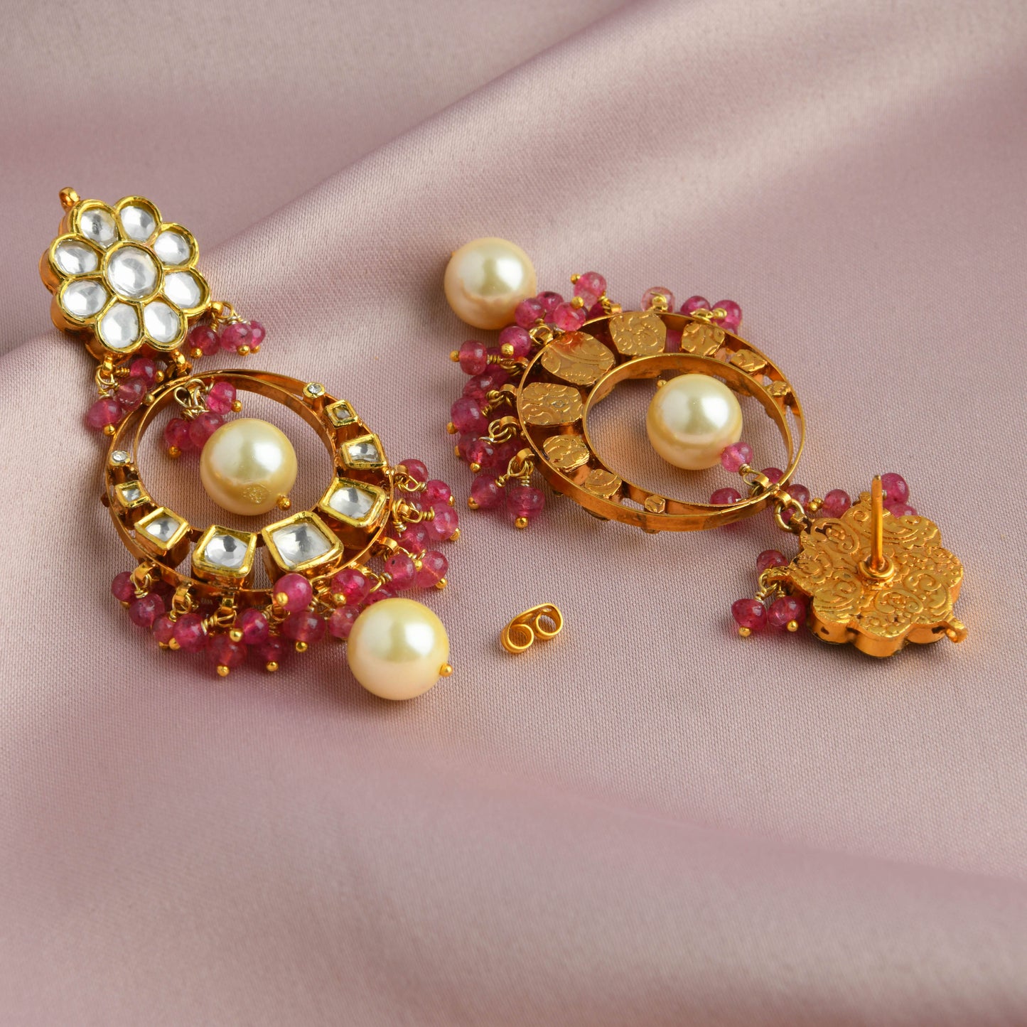 Antique Kundan Chand Bali Earrings
