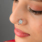 Square CZ Clip On Nose Pin