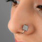 Square CZ Clip On Nose Pin