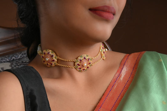 Heera Panna Ornate Choker