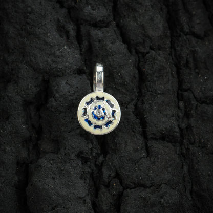 Blue Poppy Enamel Silver Nose Pin