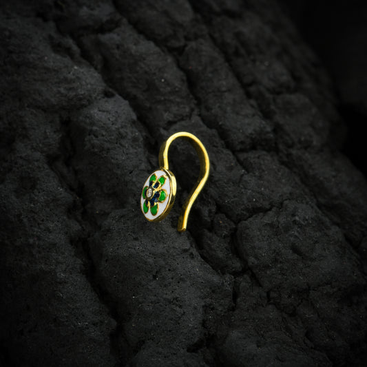 Pinwheel Gold Plated Silver Nose Pin
