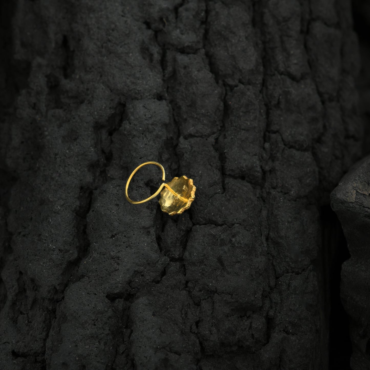 Sunflower Spark Meena Gold Plated Silver Nose Pin