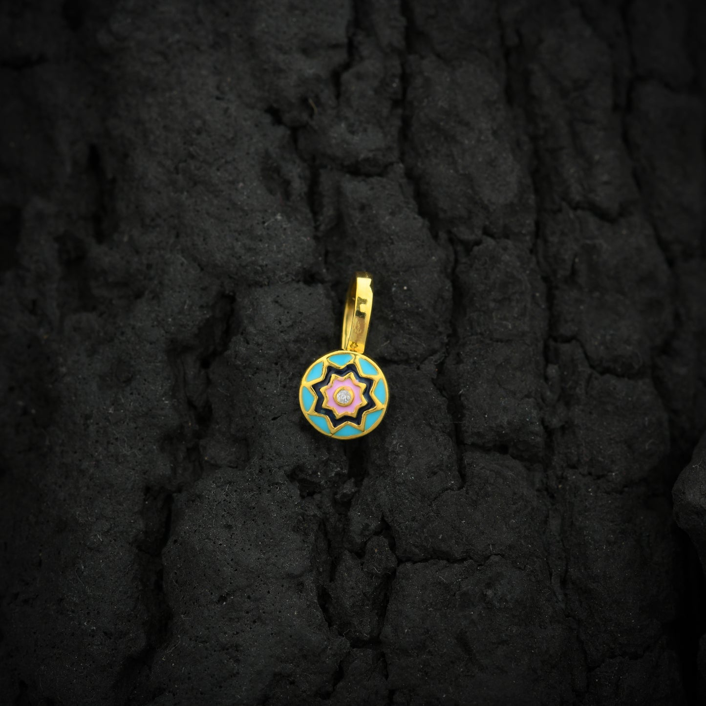 Blue Star Gold Plated Silver Nose Pin