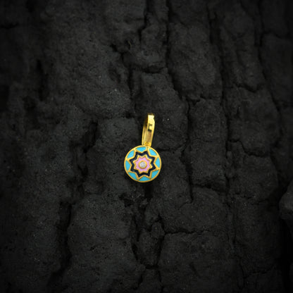 Blue Star Gold Plated Silver Nose Pin