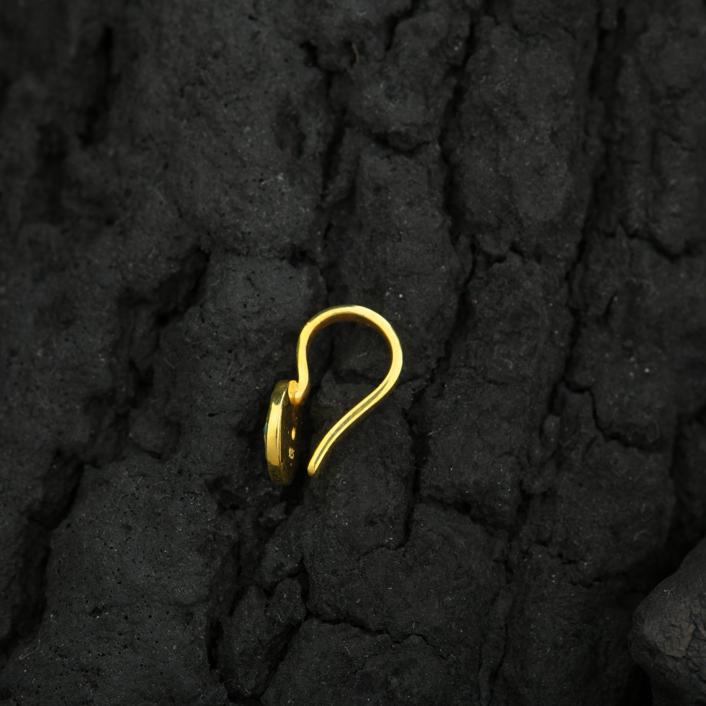 Blue Star Gold Plated Silver Nose Pin