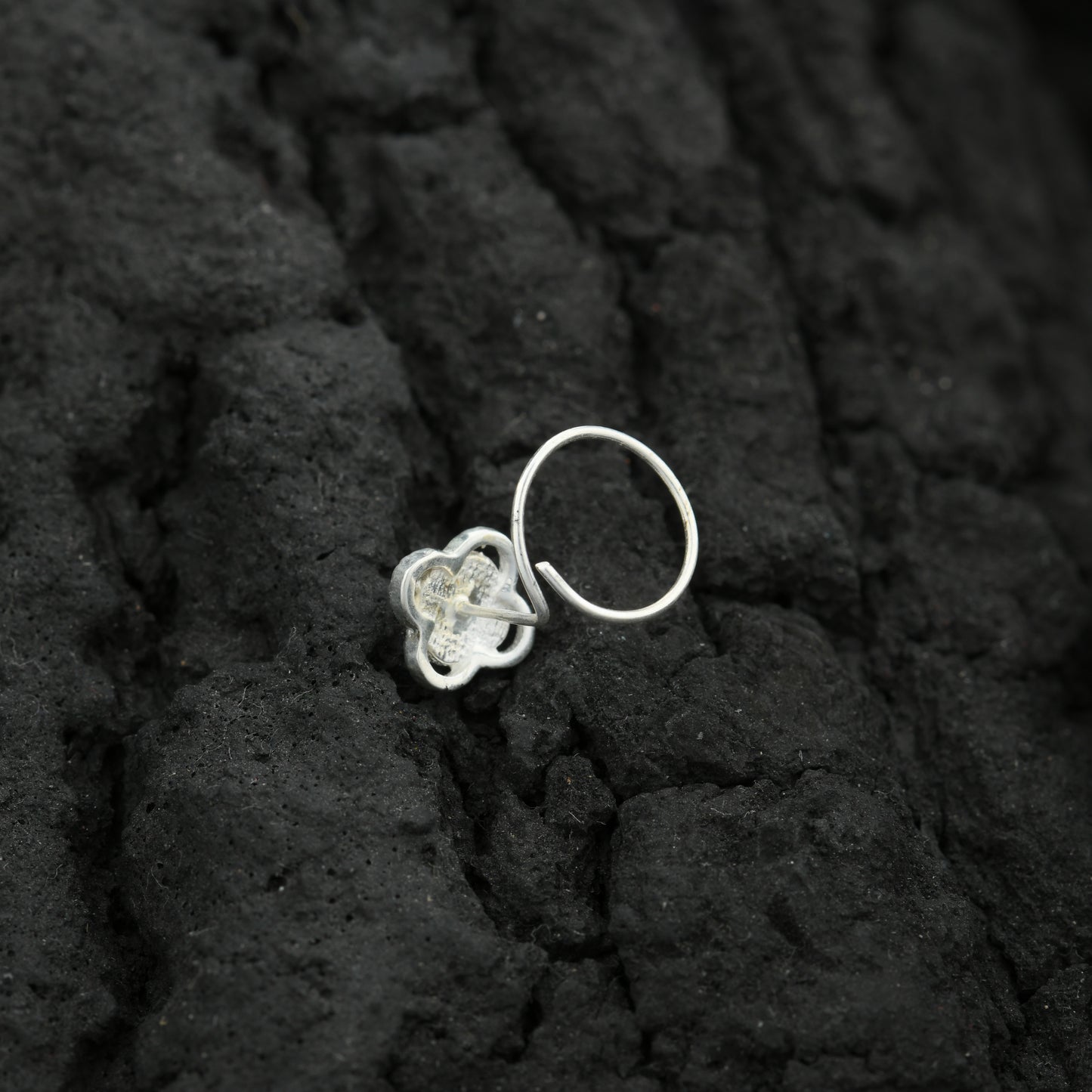 The Clover Silver Enamel Nose Pin