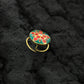 Red Carnation Gold Plated Silver Nose Pin
