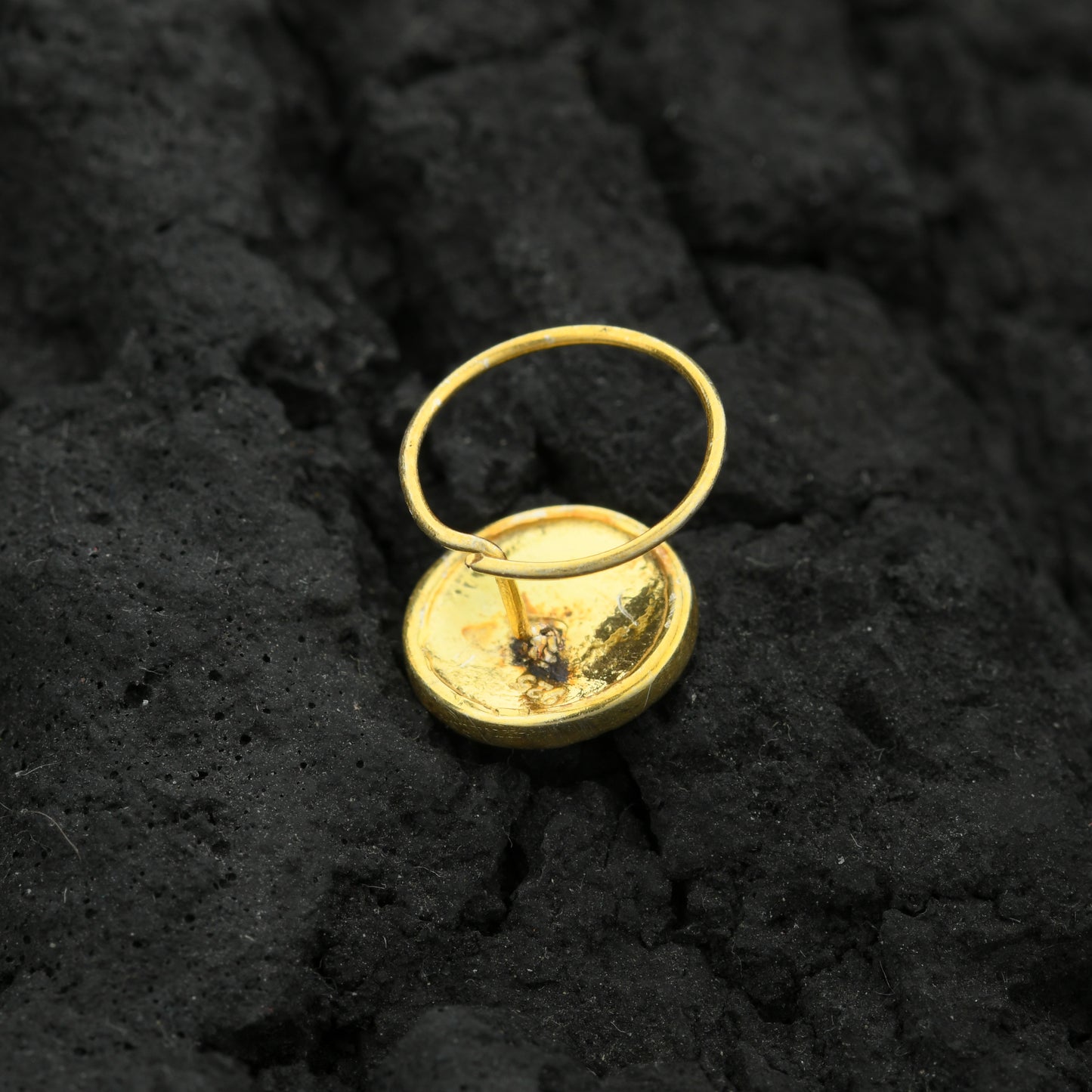 Red Carnation Gold Plated Silver Nose Pin