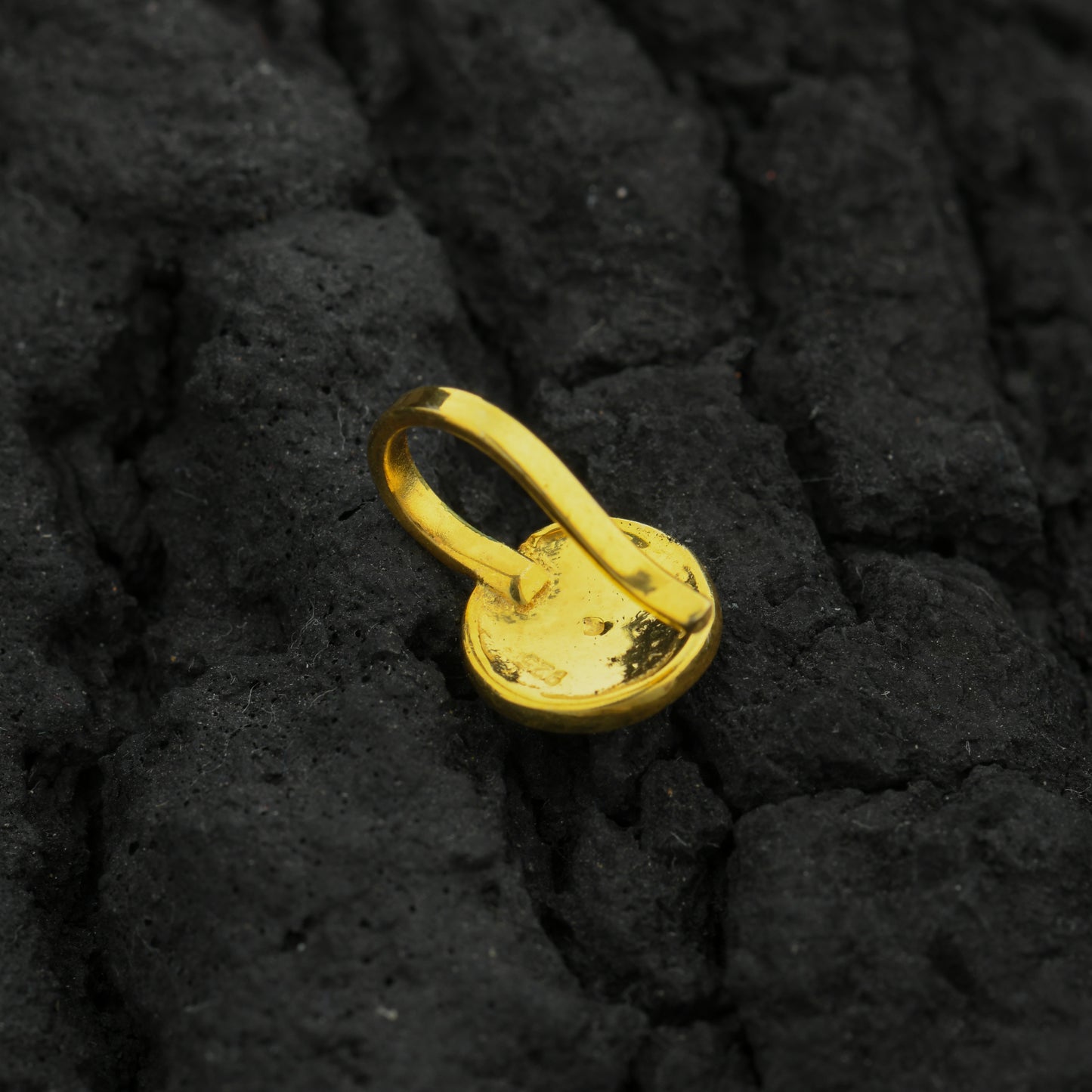 Red Carnation Gold Plated Silver Nose Pin