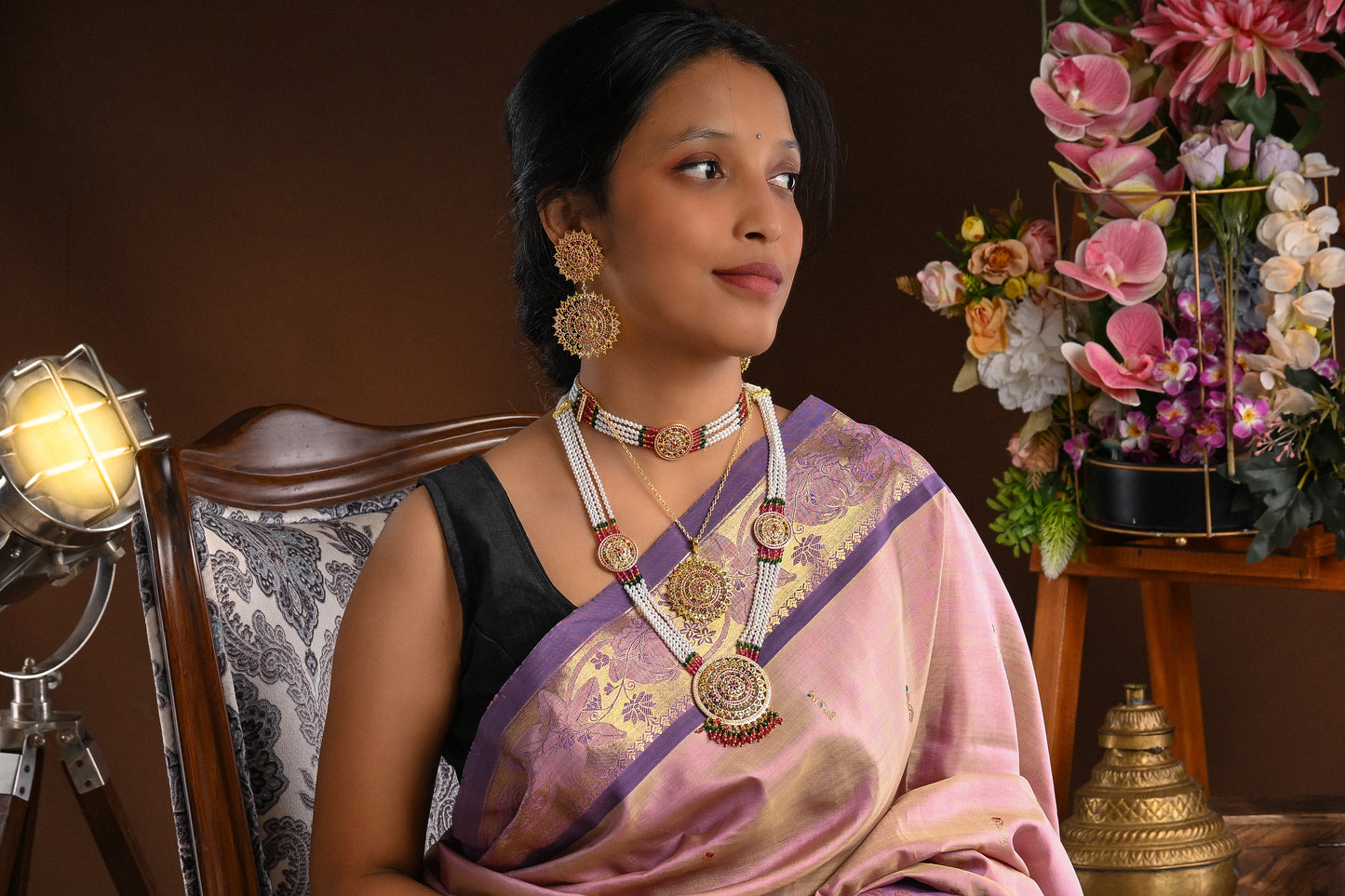 Heera Panna Pendant Set