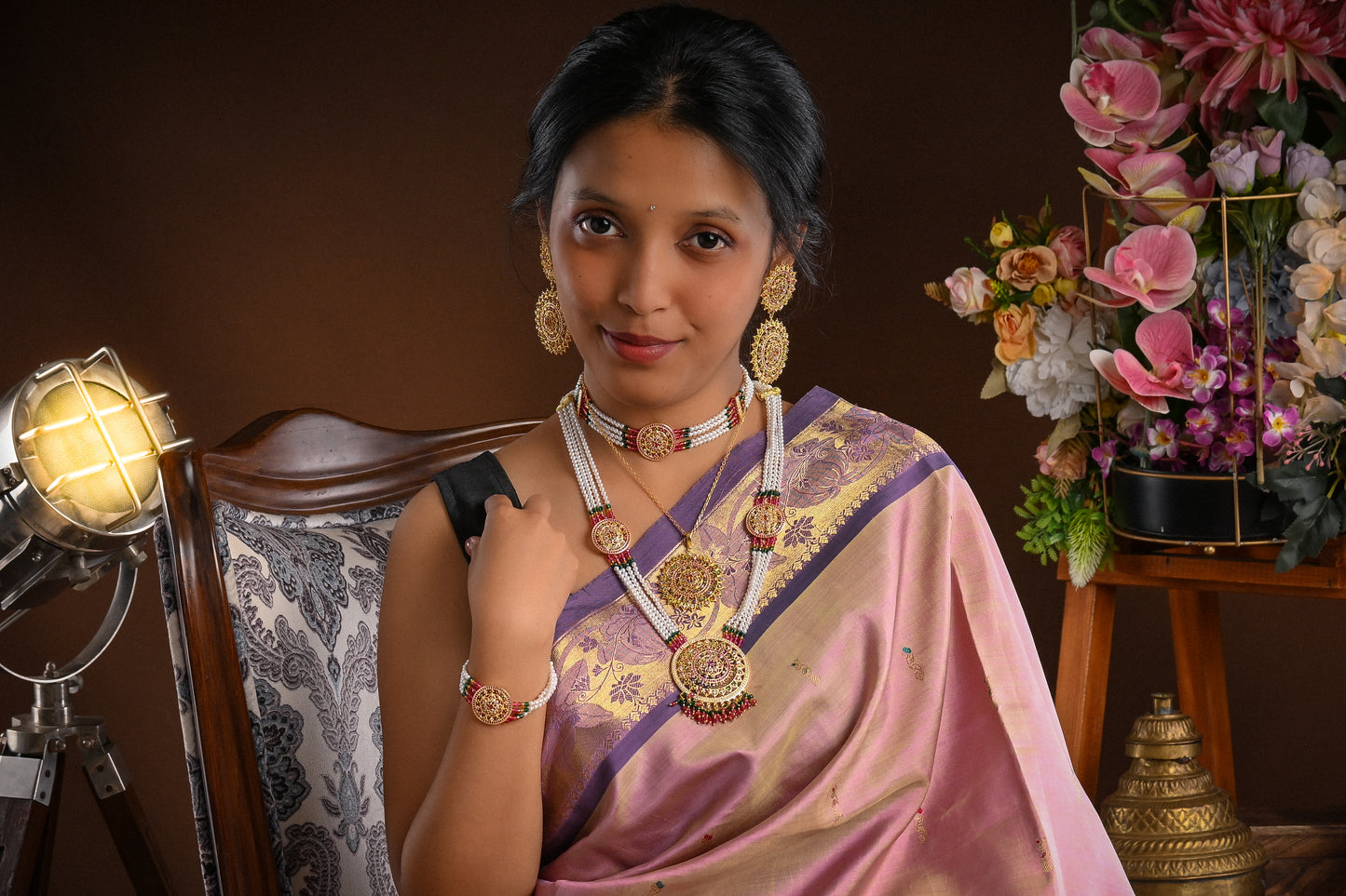 Heera Panna Pendant Set