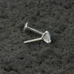 Heart Solitaire CZ Silver Nose Pin