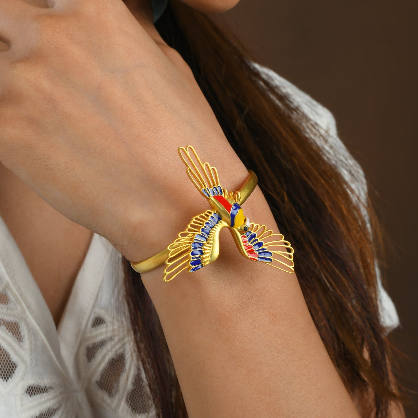Corbett Plum Head Parrot Cuff Bracelet