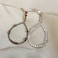 Circle Drop Earrings: Marcasite, Silver & Garnet