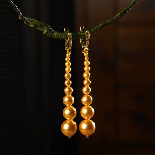 Golden Drops Pearl Earrings