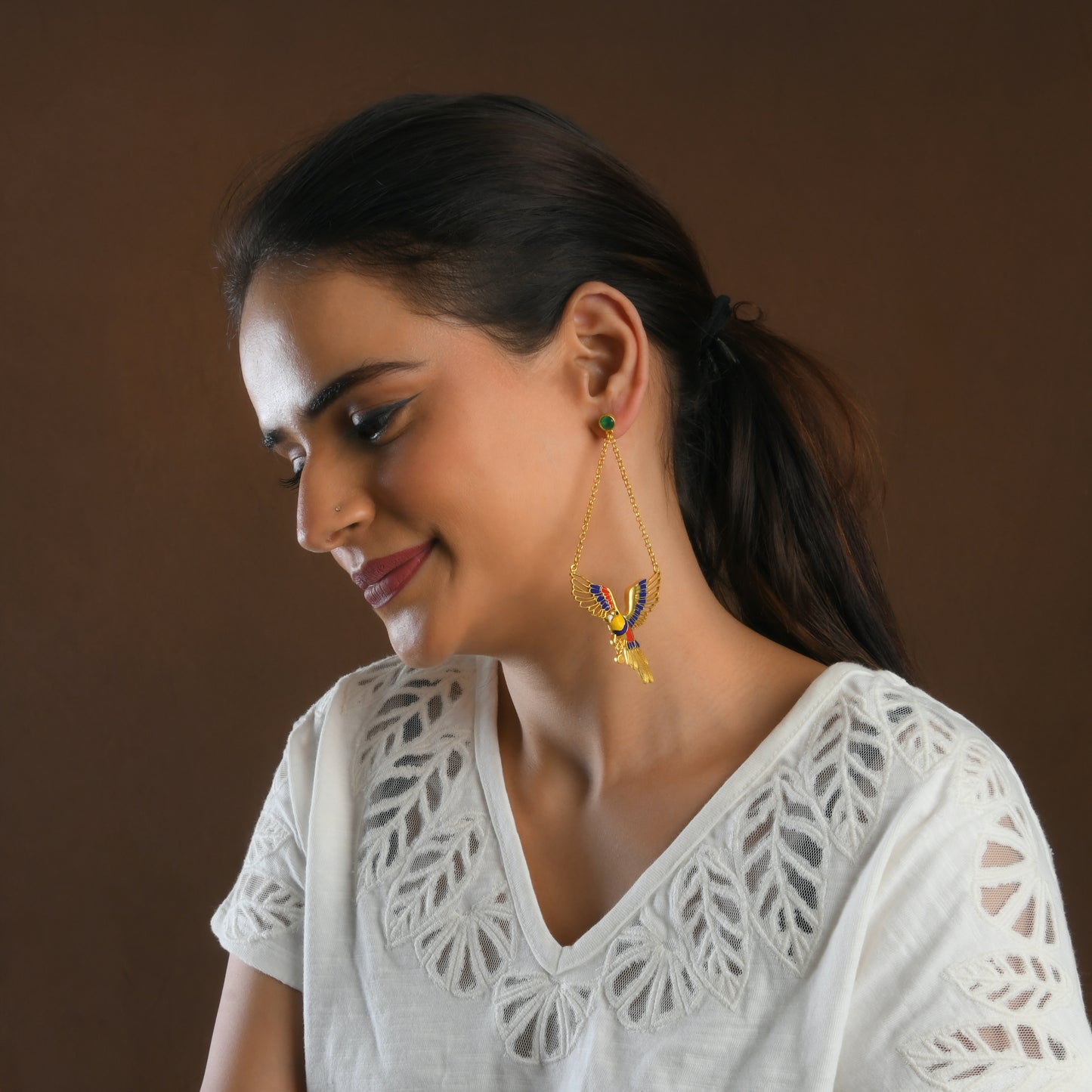 Corbett Plum Head Parrot Danglers