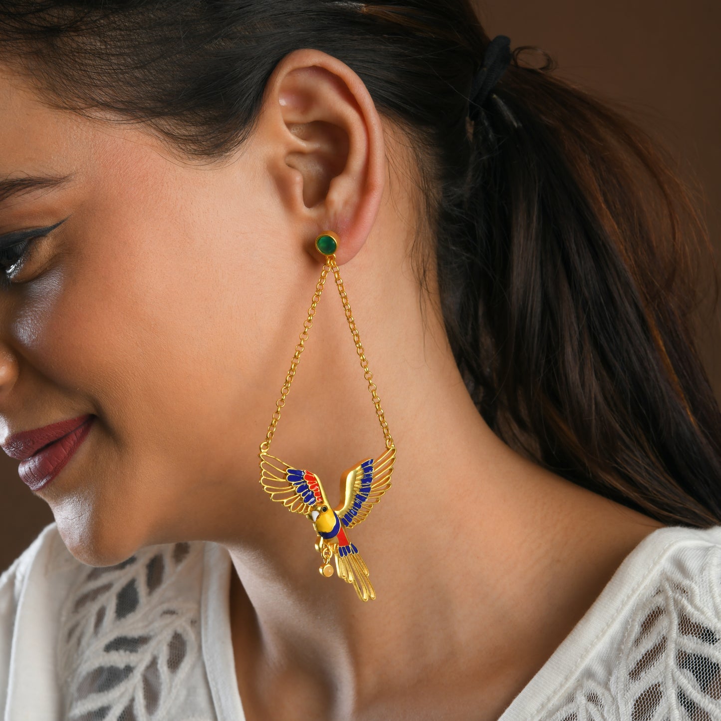 Corbett Plum Head Parrot Danglers