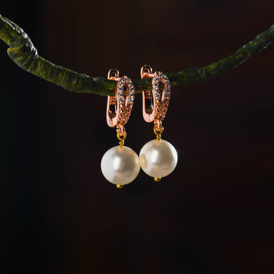 Pearl Rose Gold Earrings