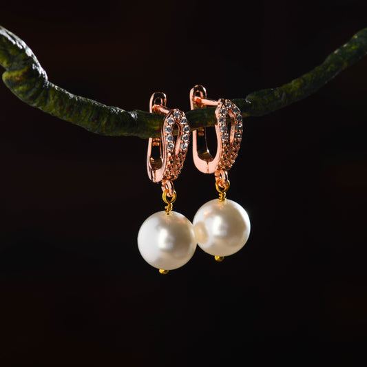 Pearl Rose Gold Earrings