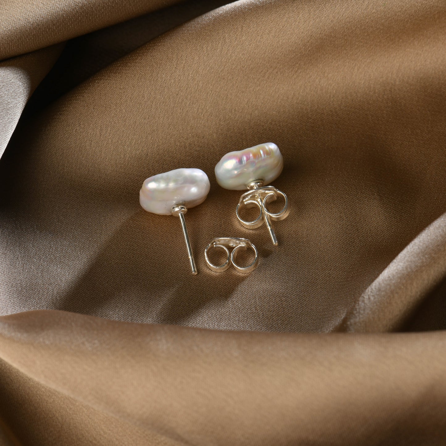 Square Freshwater Pearl Studs